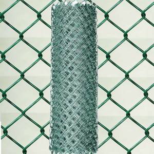 Green pvc coated chain link fence factory