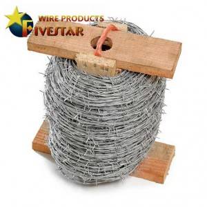 Wood spoon galvanized barbed wire